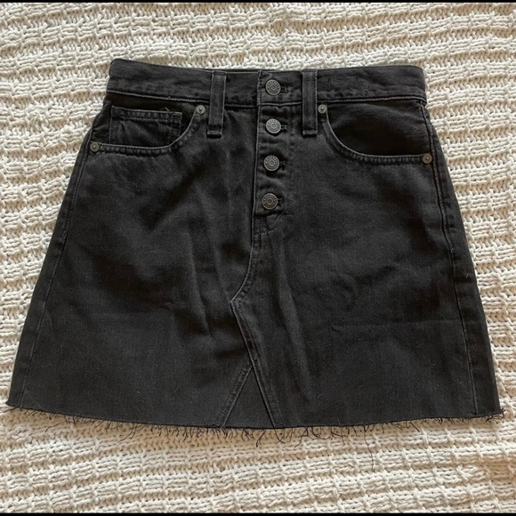 NWT Madewell Black Denim Skirt Size 25 - Picture 4 of 5